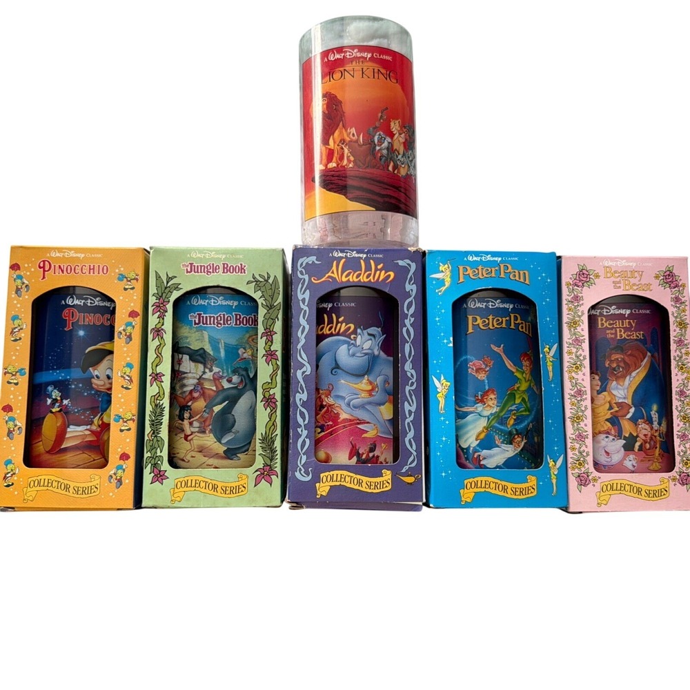 1994 Burger King Walt Disney Classic Collector Series Glasses Cups - Lot Of 6